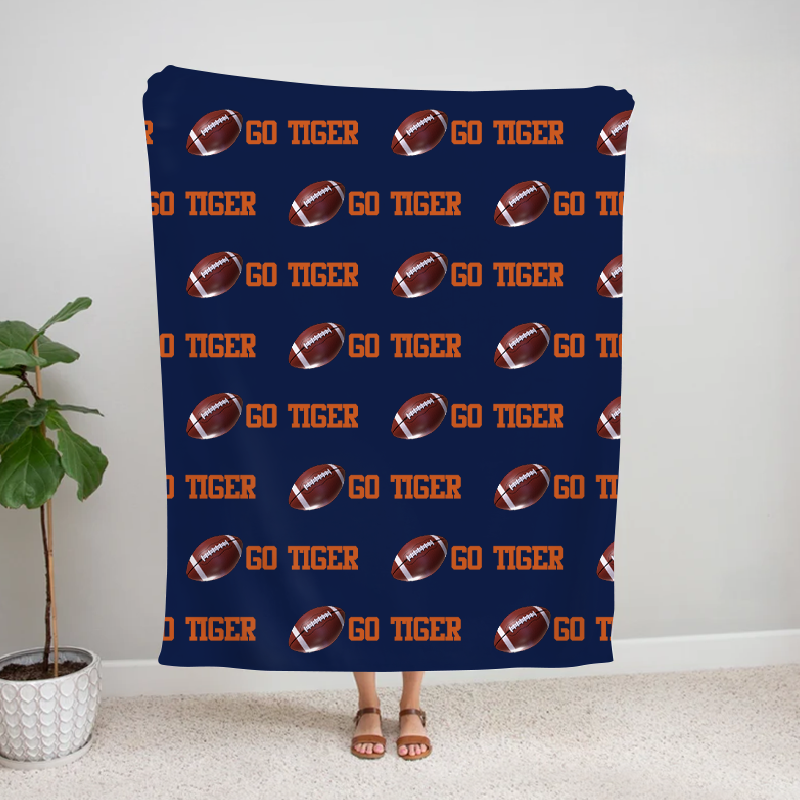 Personalized GO Tiger Football Bleacher Blanket