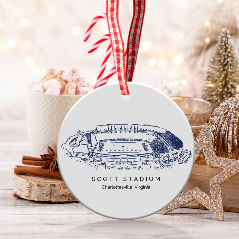 Scott Stadium - Virginia Cavaliers football,College Football Ceramic Christmas Ornament