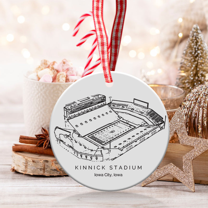 Kinnick Stadium - Iowa Hawkeyes football,College Football Ceramic Christmas Ornament