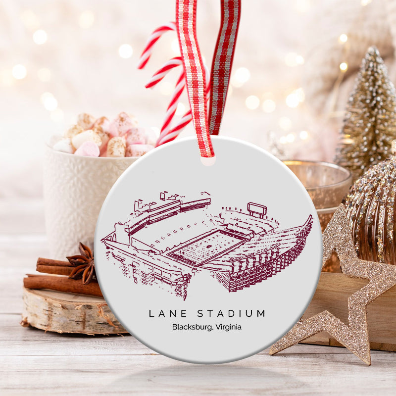 Lane Stadium - Virginia Tech Hokies football,College Football Ceramic Christmas Ornament