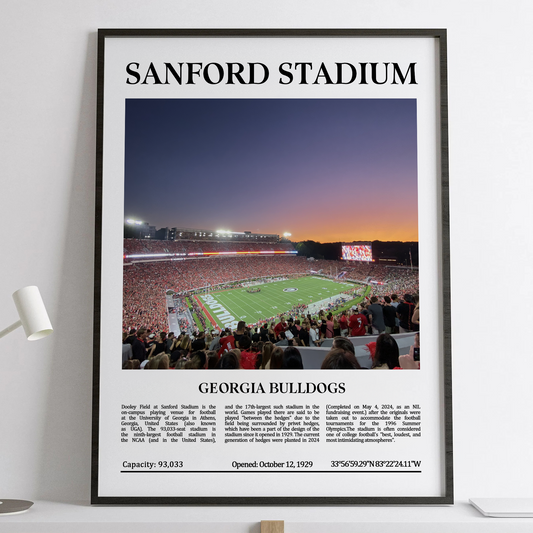 Sanford Stadium Digital Printable Frame/Poster