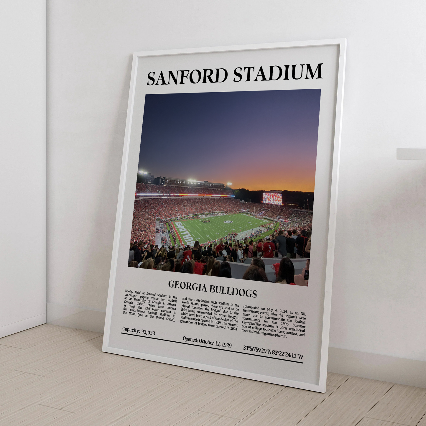 Sanford Stadium Digital Printable Frame/Poster