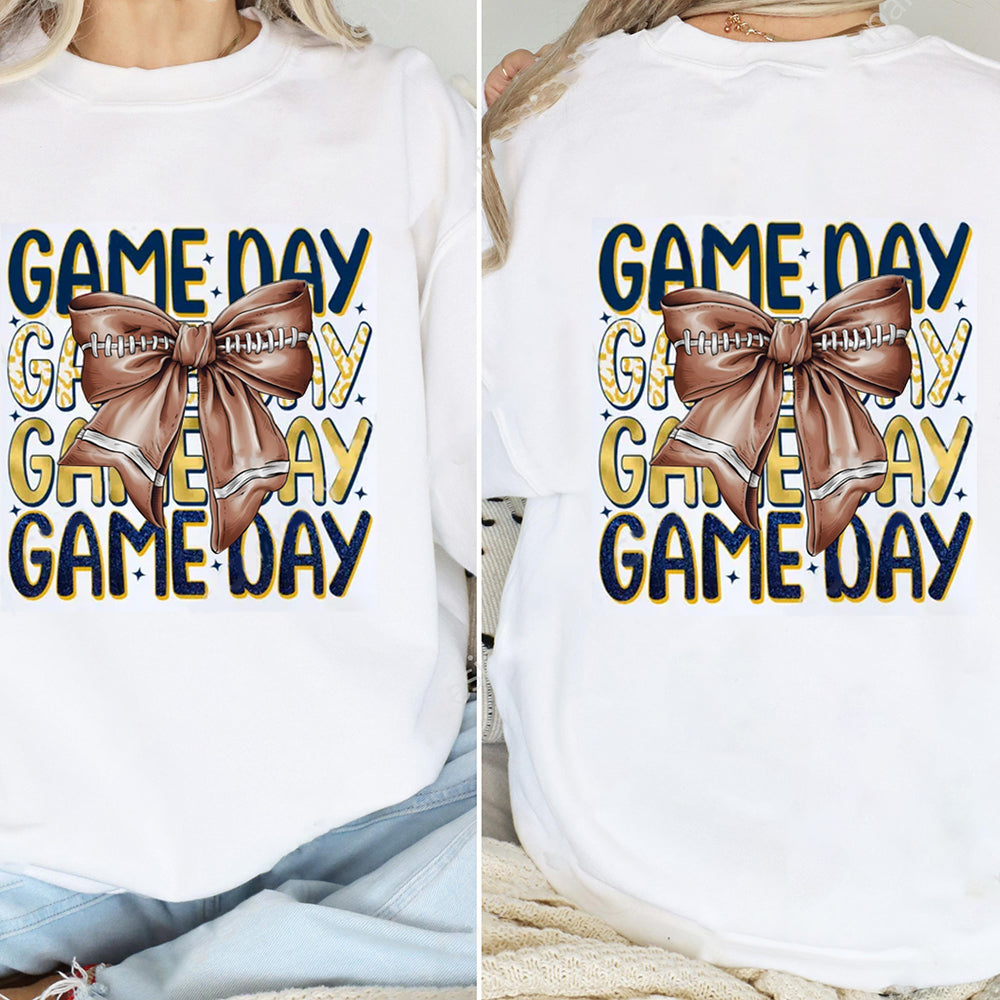 West Virginia Mountaineers football Game Day Football Bow-Knot Sweatshirt