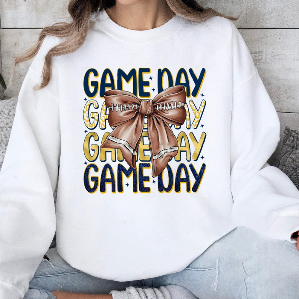 West Virginia Mountaineers football Game Day Football Bow-Knot Sweatshirt