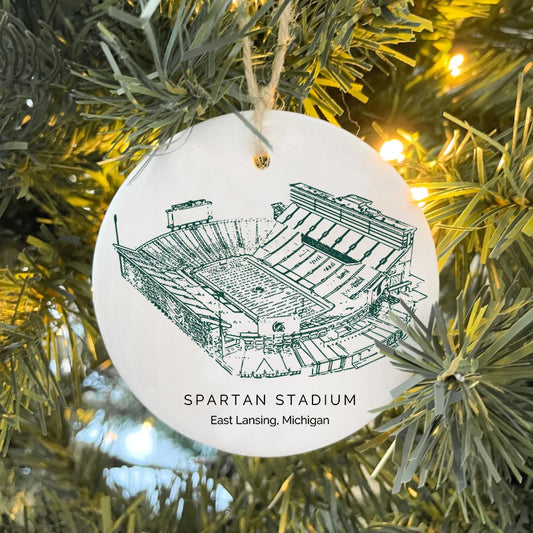 Spartan Stadium - Michigan State Spartans football,College Football Ceramic Christmas Ornament