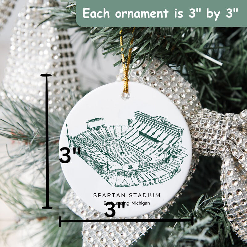 Spartan Stadium - Michigan State Spartans football,College Football Ceramic Christmas Ornament