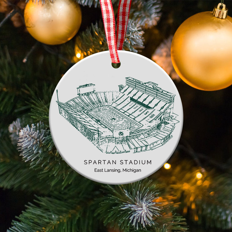 Spartan Stadium - Michigan State Spartans football,College Football Ceramic Christmas Ornament