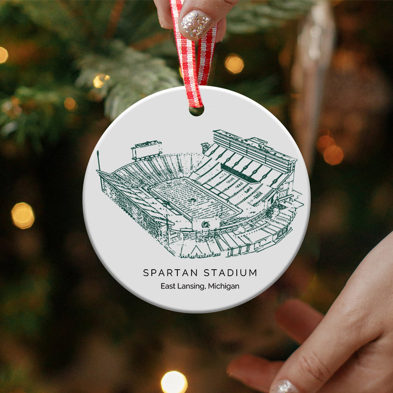 Spartan Stadium - Michigan State Spartans football,College Football Ceramic Christmas Ornament