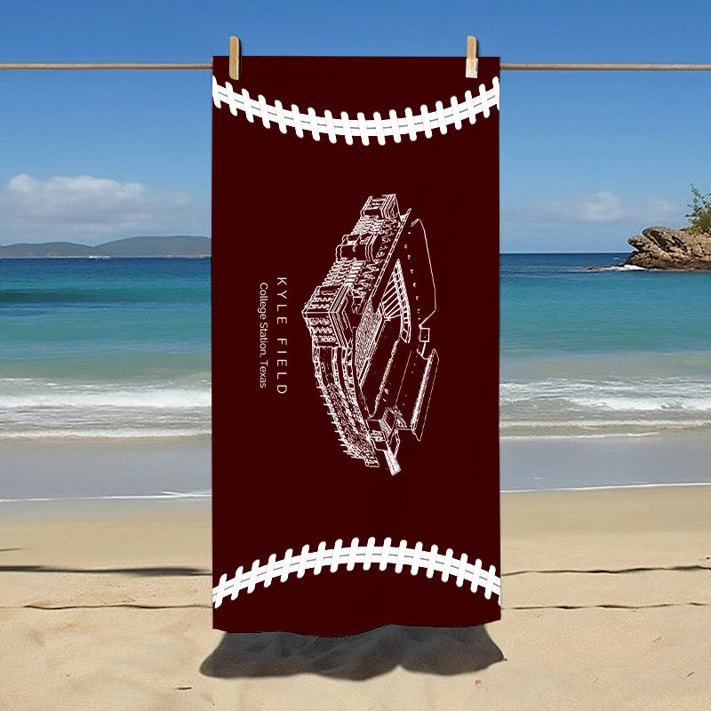 Kyle Field - Texas A&M Aggies football, College Football Stadium Beach Towel