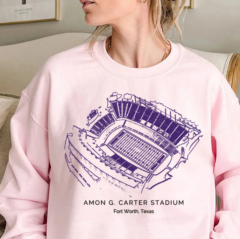 Texas Christian University Stadium Unisex Crewneck Sweatshirt