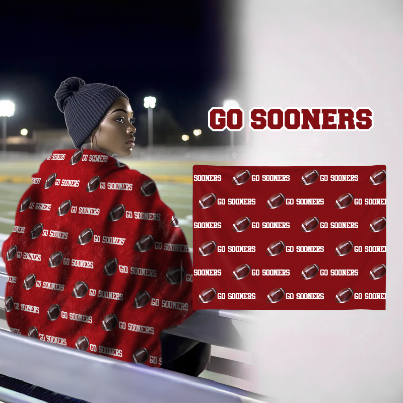 Personalized GO SOONERS Football Bleacher Blanket