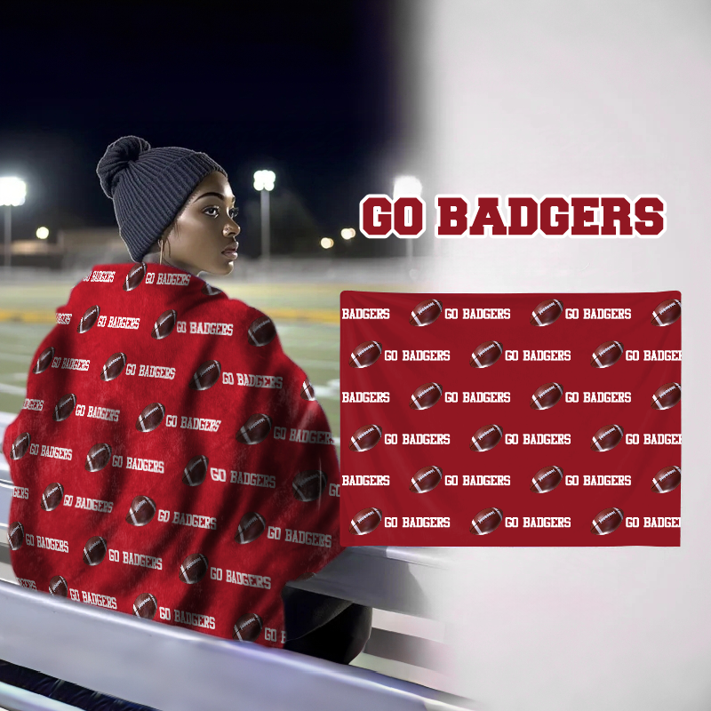 Personalized GO BADGERS Football Bleacher Blanket