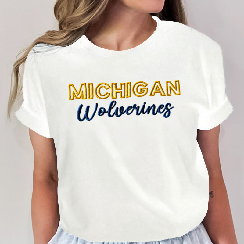 Custom Michigan PUFF Embroidery Sweatshirt,College Team Sweatshirt