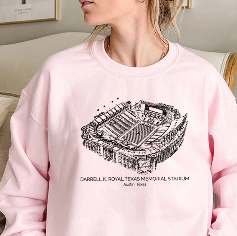 Darrell K. Royal Texas Memorial Stadium University of Texas at Austin Unisex Crewneck Sweatshirt