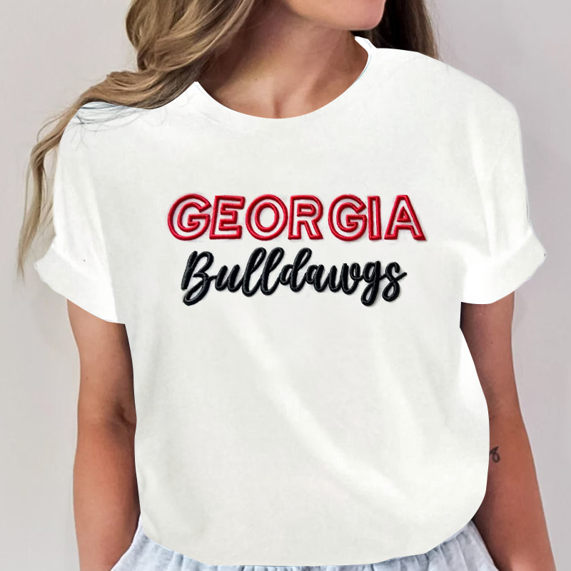 Custom Georgia Bulldogs PUFF Embroidery Sweatshirt,College Team Sweatshirt