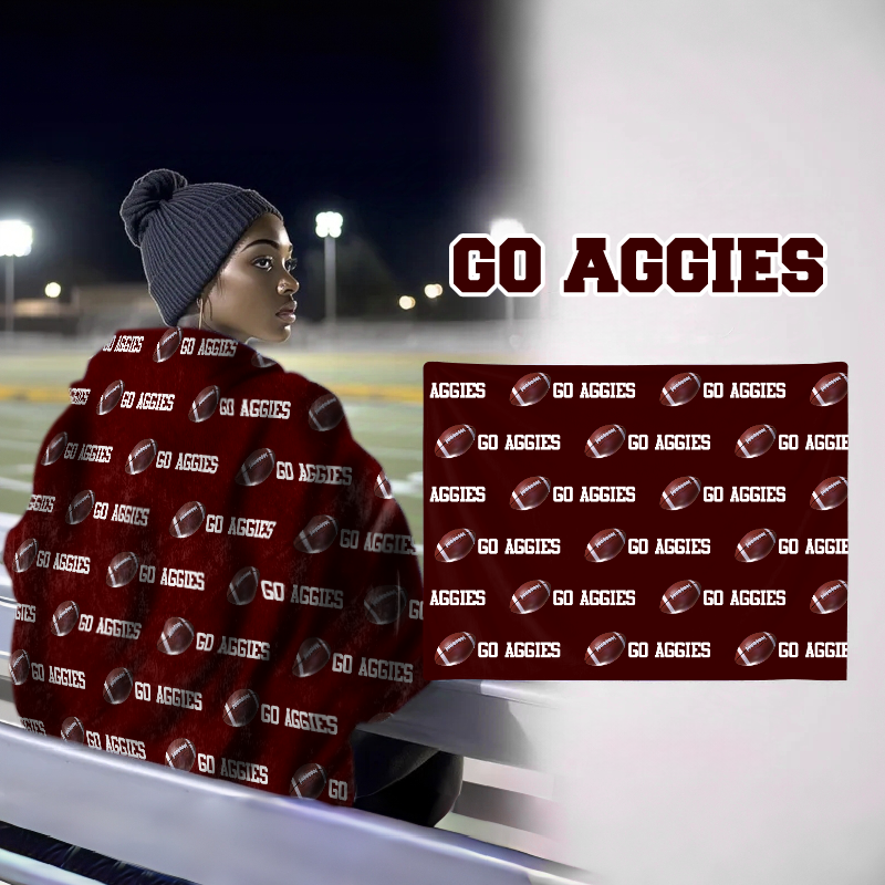 Personalized GO Aggies Football Bleacher Blanket