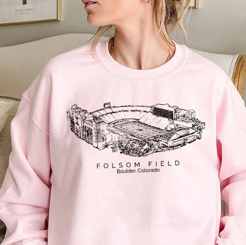 Folsom Field University of Colorado Boulder Unisex Crewneck Sweatshirt