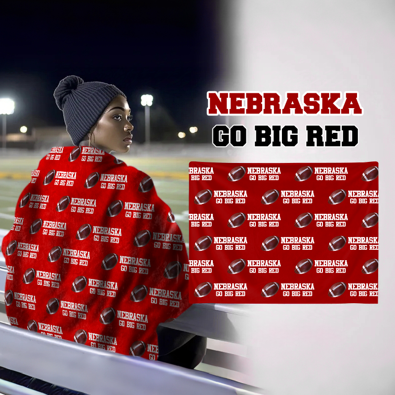 Personalized Nebraska-Go BIG RED Football Bleacher Blanket