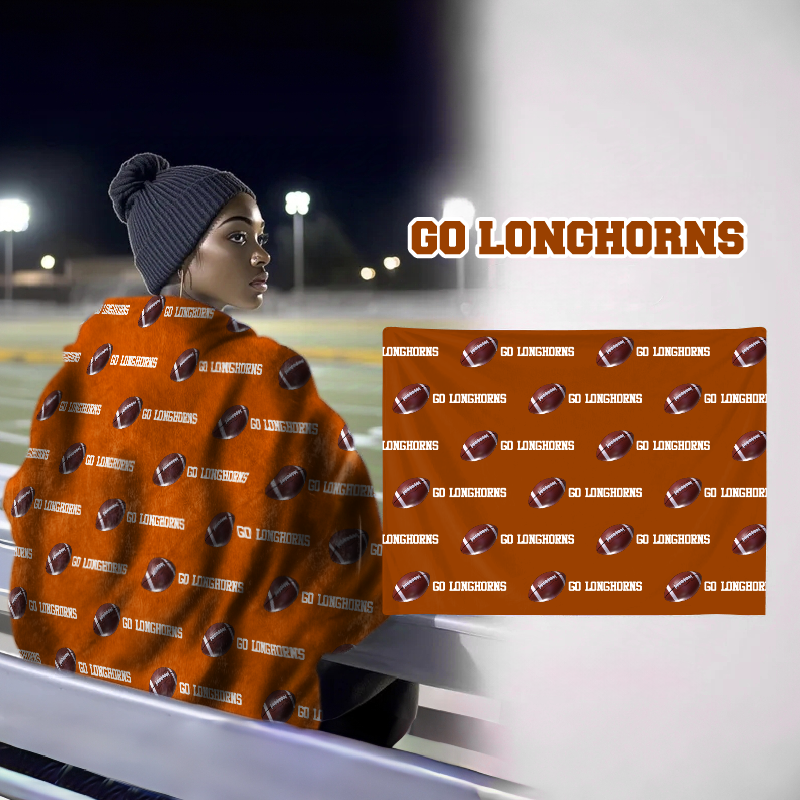 Personalized GO Longhorns Football Bleacher Blanket