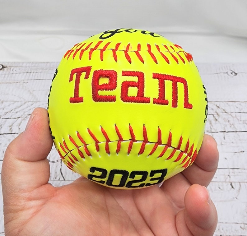 Coaches,Mother's Day,Father's Day Gift//Custom Personalized Embroidered Softball // Softball Gift// Keepsake ball // Coach gift// Memorabilia