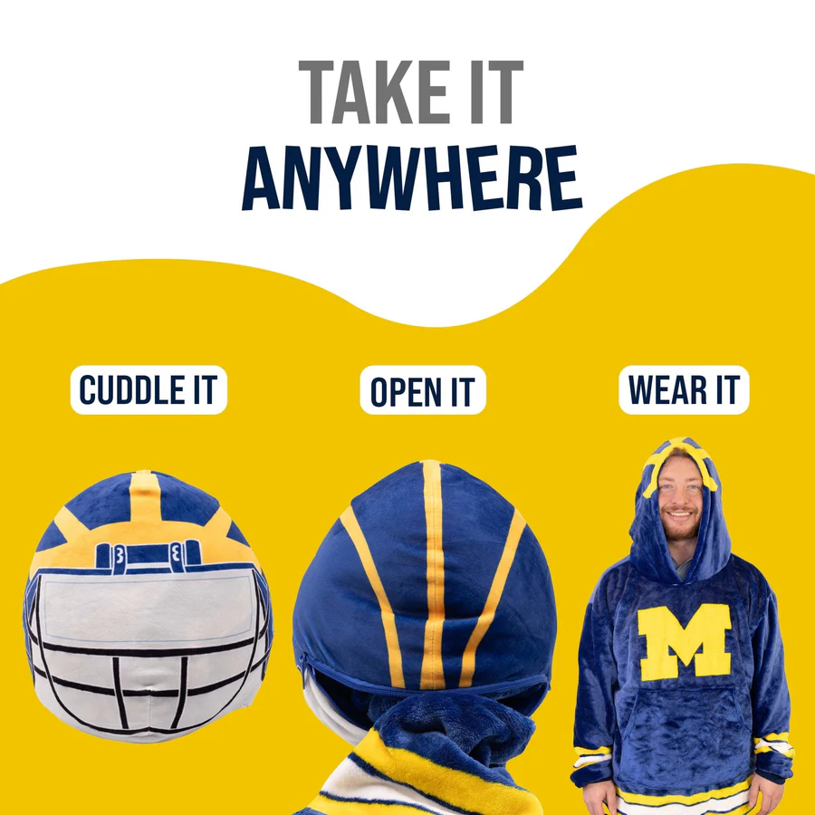 College Football Helmet Snugible | Blanket Hoodie & Pillow