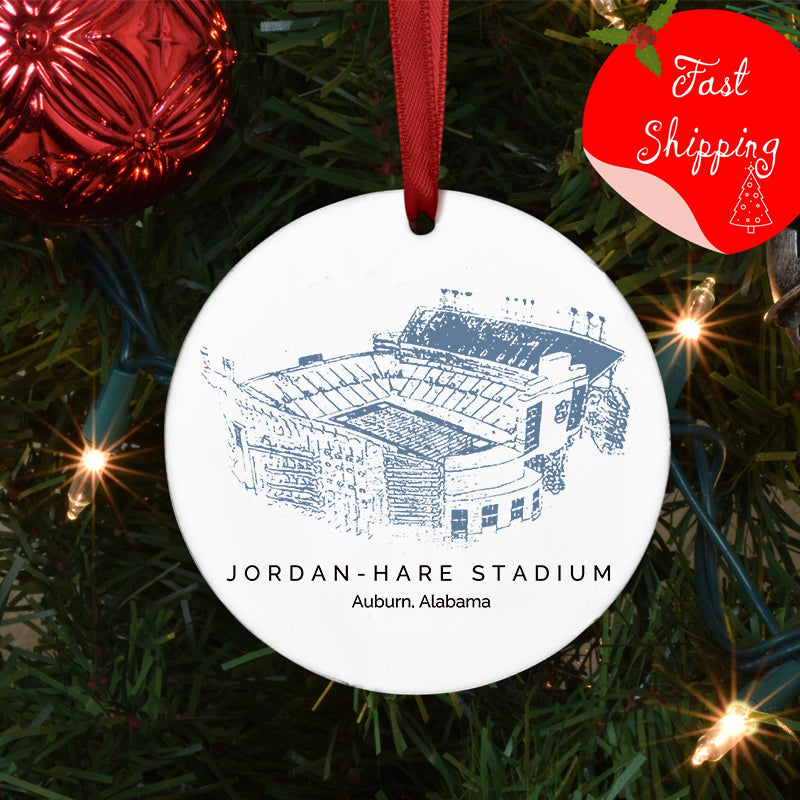 Jordan-Hare Stadium - Auburn Tigers football,College Football Ceramic Christmas Ornament