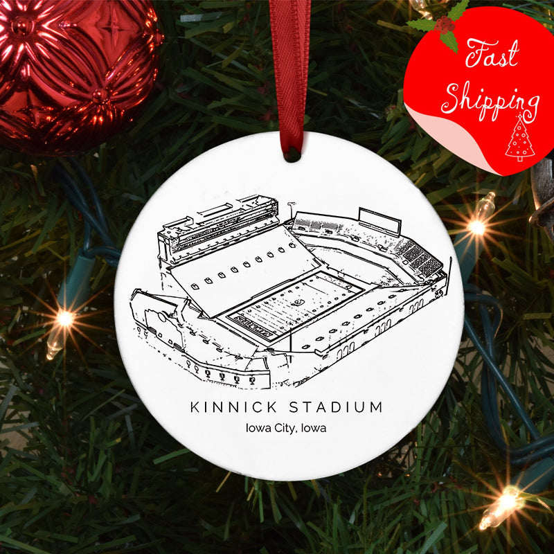 Kinnick Stadium - Iowa Hawkeyes football,College Football Ceramic Christmas Ornament