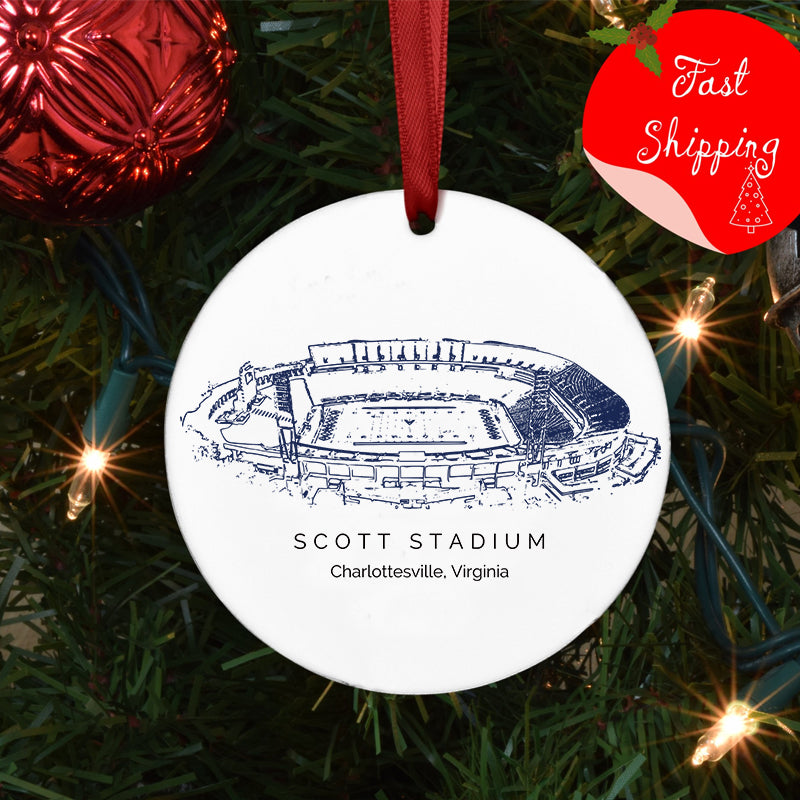 Scott Stadium - Virginia Cavaliers football,College Football Ceramic Christmas Ornament