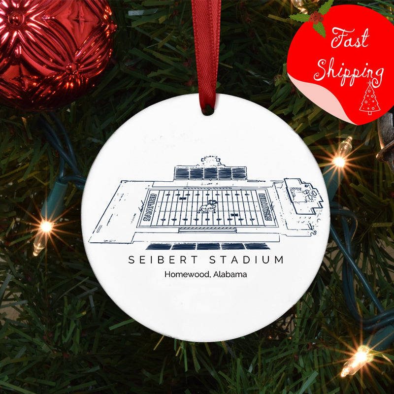 Seibert Stadium - Samford Bulldogs football,College Football Ceramic Christmas Ornament