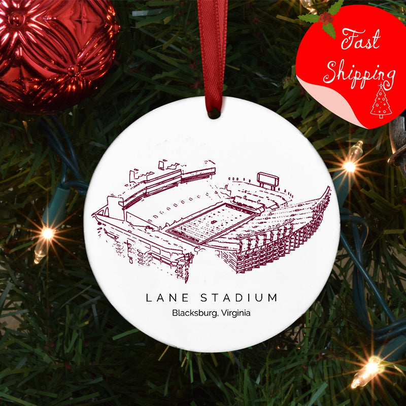 Lane Stadium - Virginia Tech Hokies football,College Football Ceramic Christmas Ornament