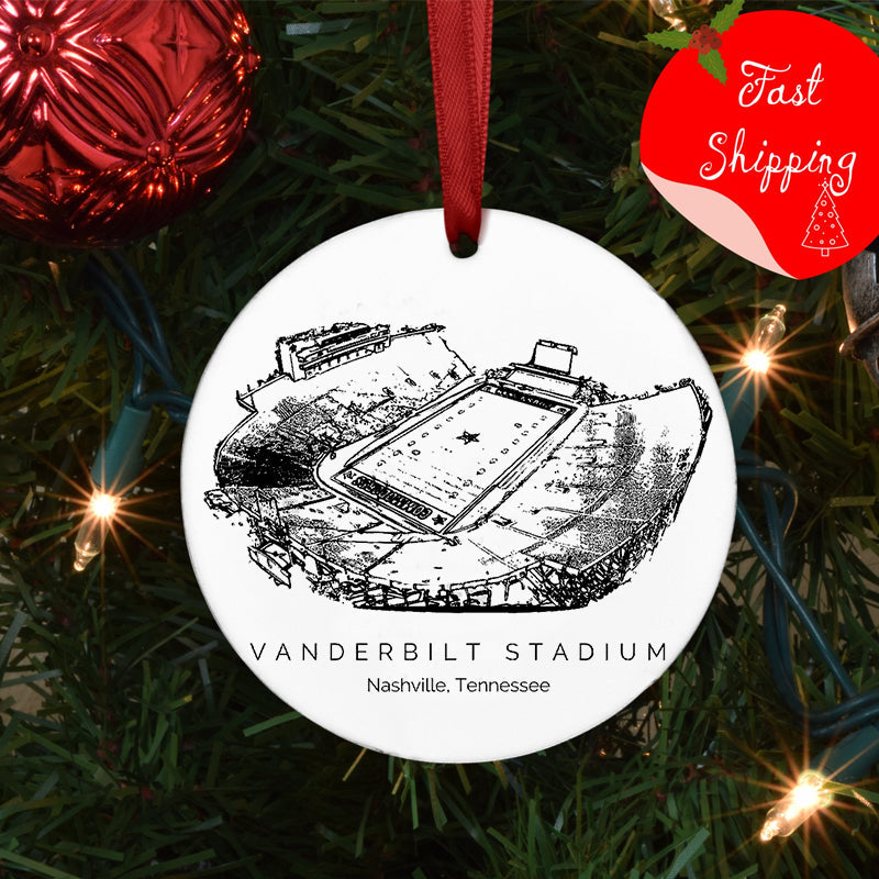 Vanderbilt Stadium - Vanderbilt Commodores football,College Football Ceramic Christmas Ornament