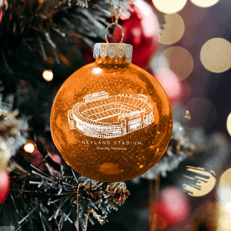 Personalized Neyland Stadium - Tennessee Volunteers football Christmas Glitter Ornament Ball, Xmas Football Stadium Ball