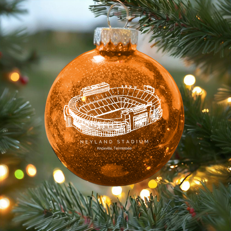 Personalized Neyland Stadium - Tennessee Volunteers football Christmas Glitter Ornament Ball, Xmas Football Stadium Ball