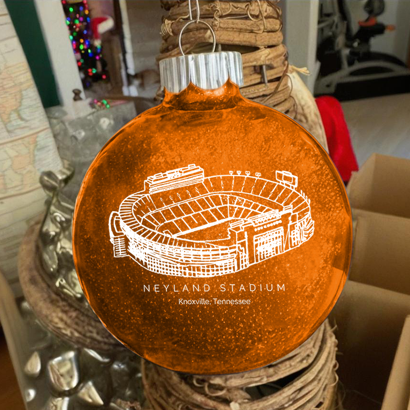 Personalized Neyland Stadium - Tennessee Volunteers football Christmas Glitter Ornament Ball, Xmas Football Stadium Ball