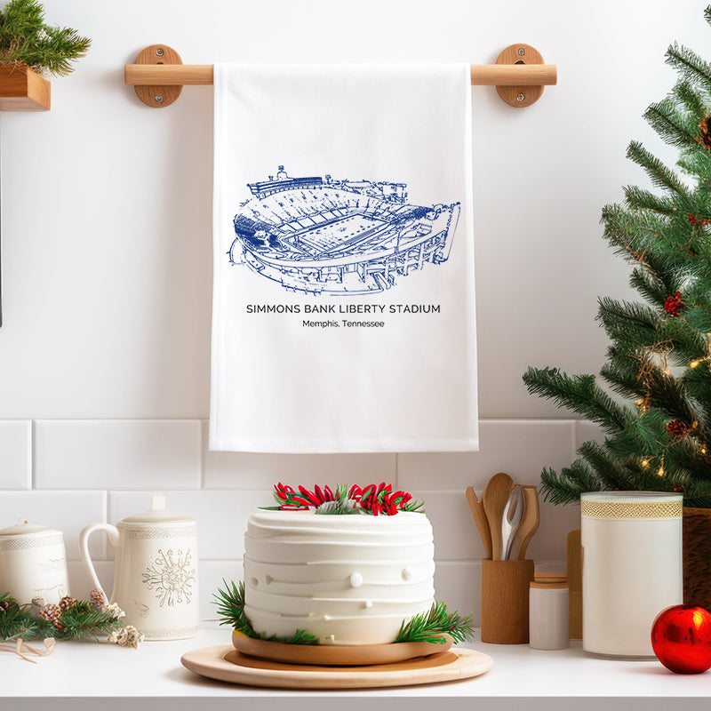 Simmons Bank Liberty Stadium- Memphis Tigers football,College Football Tea Towel