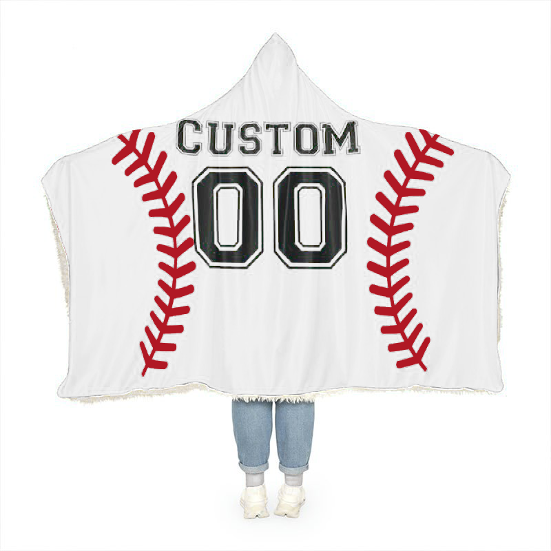 Baseball Hooded Blanket, Custom Gift,Custom Softball Wearable Blanket,University Team Blanket