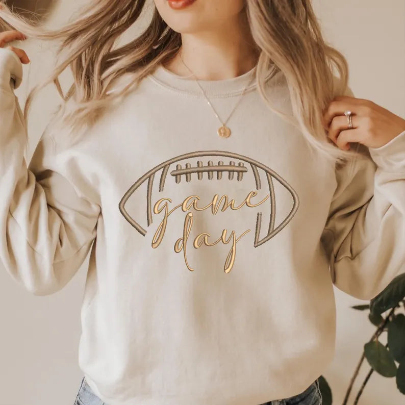 Embroidered Game Day Shirt, Tis The Season Shirt, Embroidered Fall Shirt, Touchdown Football Soccer Volleyball basketball Shirt Sweatshirt