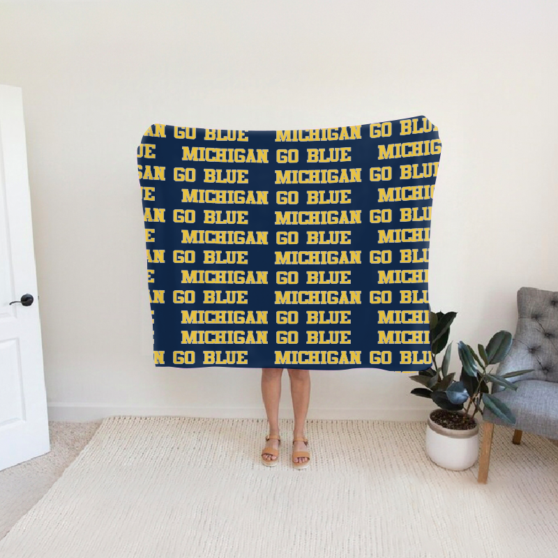 Personalized Michigan Go blue Bleacher Blanket