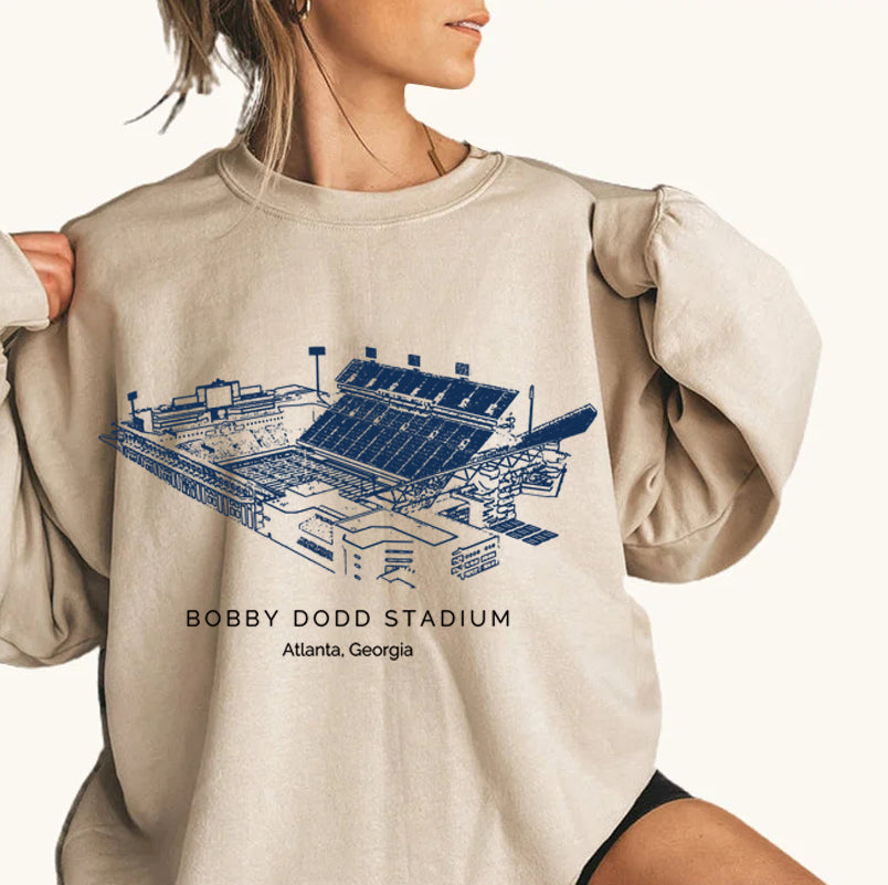 Bobby Dodd Stadium Georgia Tech Unisex Crewneck Sweatshirt