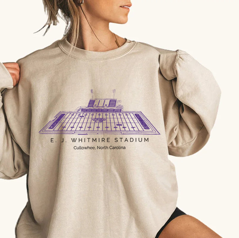 Bob Waters Field at E. J. Whitmire Stadium Western Carolina University Unisex Crewneck Sweatshirt