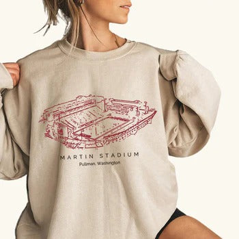 Martin Stadium Washington State University Unisex Crewneck Sweatshirt