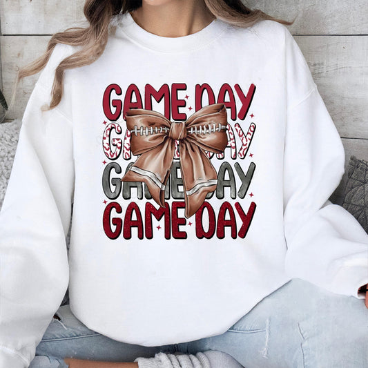 Arkansas Razorbacks Football Game Day Football Bow-Knot Sweatshirt