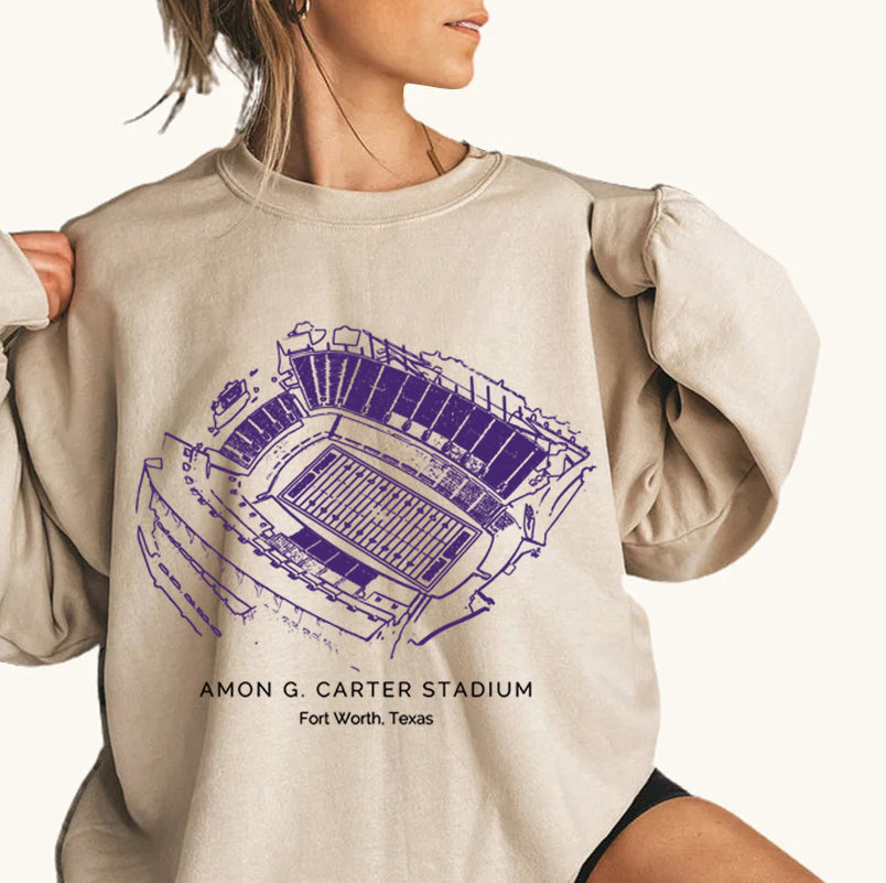 Texas Christian University Stadium Unisex Crewneck Sweatshirt