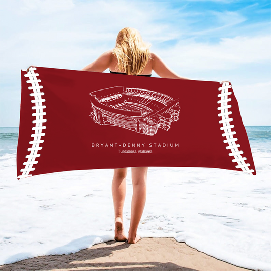 Bryant–Denny Stadium - Alabama Crimson Tide football - University of Alabama at Birmingham,College Football Beach Towel