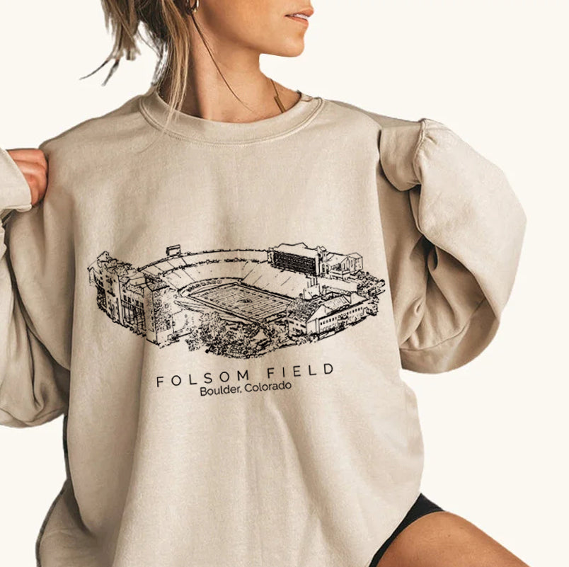 Folsom Field University of Colorado Boulder Unisex Crewneck Sweatshirt