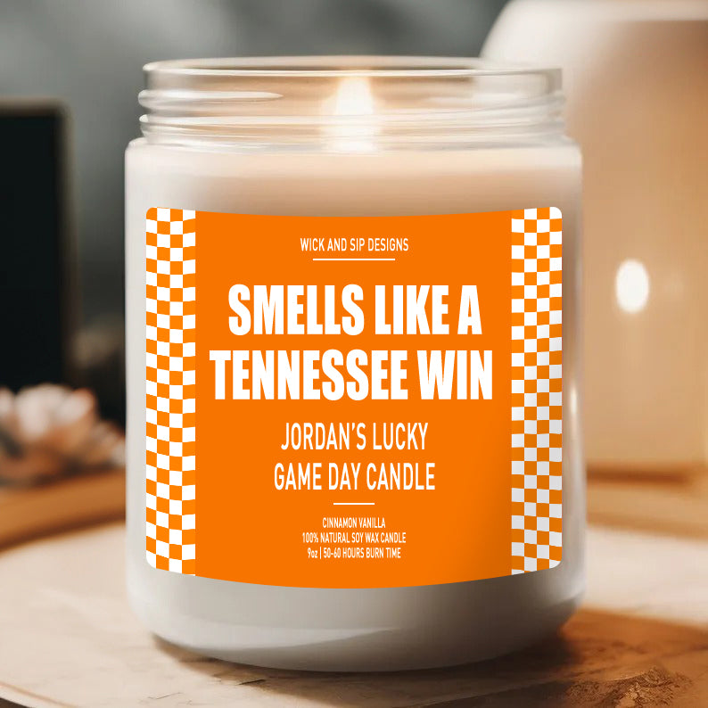 Personalized Smells like A Volunteers Win Candle, Custom Volunteers Candle, Gift for Tennessee basketball or football fan, Man Cave Decor