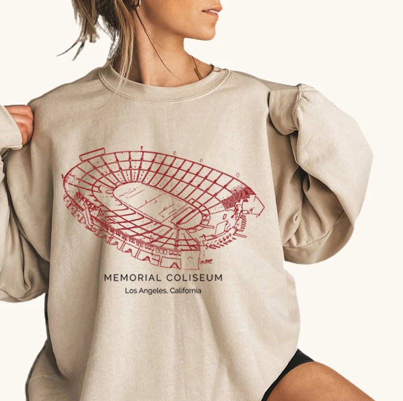 Los Angeles Memorial Coliseum University of Southern California Stadium Unisex Crewneck Sweatshirt