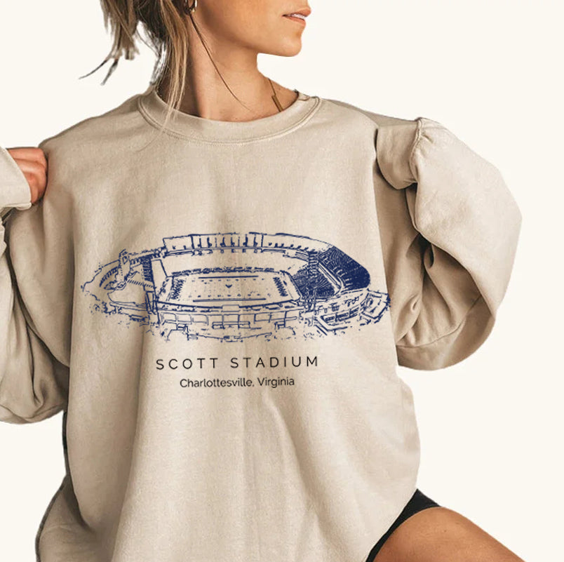 Scott Stadium University of Virginia Unisex Crewneck Sweatshirt