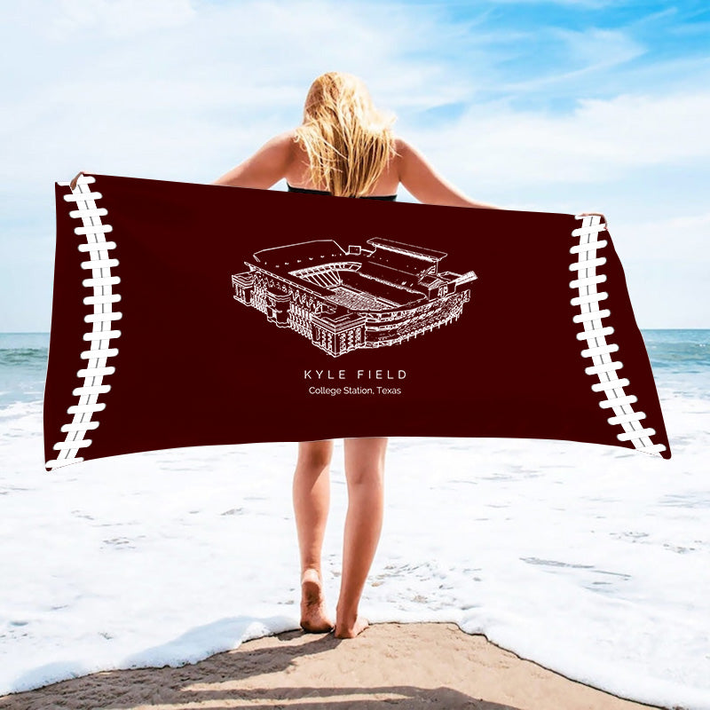 Kyle Field - Texas A&M Aggies football, College Football Stadium Beach Towel