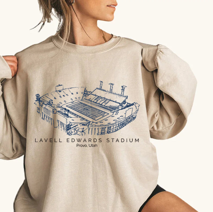 LaVell Edwards Stadium Brigham Young University Unisex Crewneck Sweatshirt